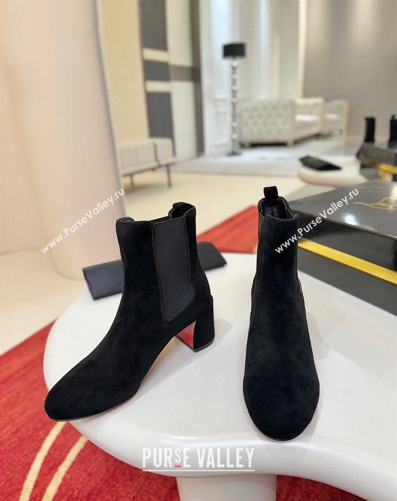 Christian Louboutin Turelastic Heel Ankle Boots 5.5cm inSuede Black 2026 (MD-260225102)