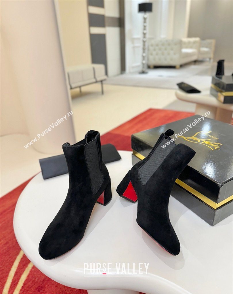 Christian Louboutin Turelastic Heel Ankle Boots 5.5cm inSuede Black 2026 (MD-260225102)