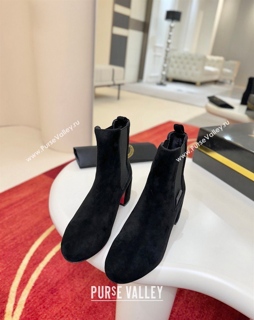 Christian Louboutin Turelastic Heel Ankle Boots 5.5cm inSuede Black 2026 (MD-260225102)