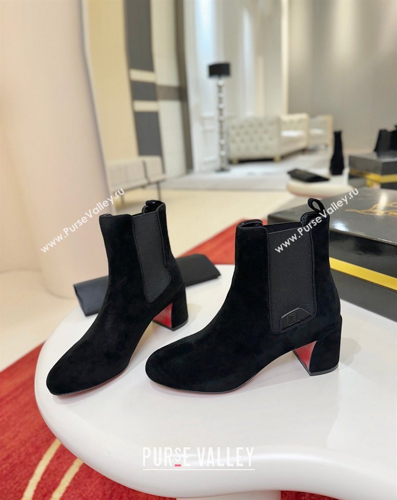 Christian Louboutin Turelastic Heel Ankle Boots 5.5cm inSuede Black 2026 (MD-260225102)