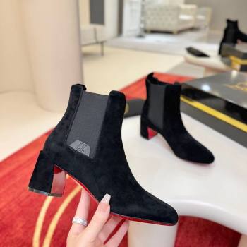 Christian Louboutin Turelastic Heel Ankle Boots 5.5cm inSuede Black 2026 (MD-260225102)