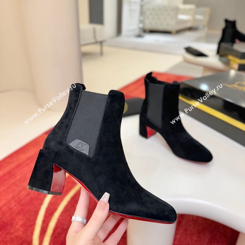 Christian Louboutin Turelastic Heel Ankle Boots 5.5cm inSuede Black 2026 (MD-260225102)
