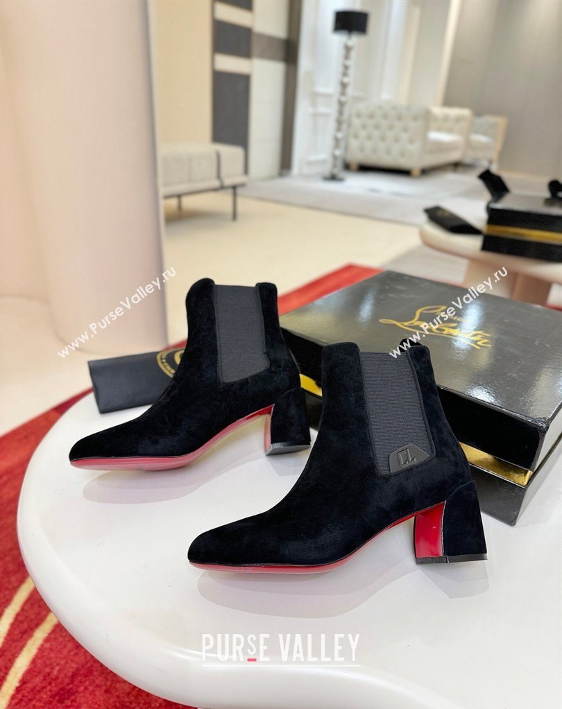 Christian Louboutin Turelastic Heel Ankle Boots 5.5cm inSuede Black 2026 (MD-260225102)