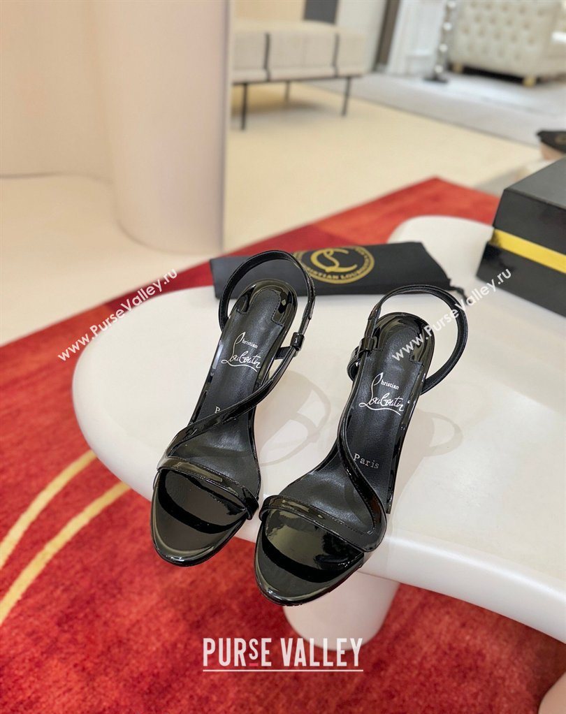 Christian Louboutin Rosalie Heel Sandals 8.5cm in Patent Leather Black 2026 0225 (MD-260225105)