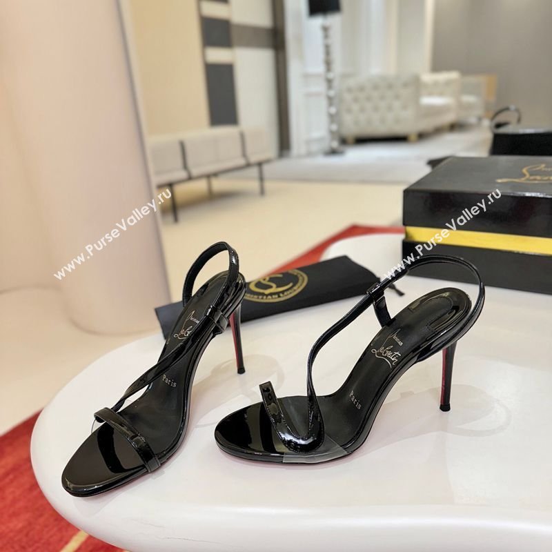 Christian Louboutin Rosalie Heel Sandals 8.5cm in Patent Leather Black 2026 0225 (MD-260225105)