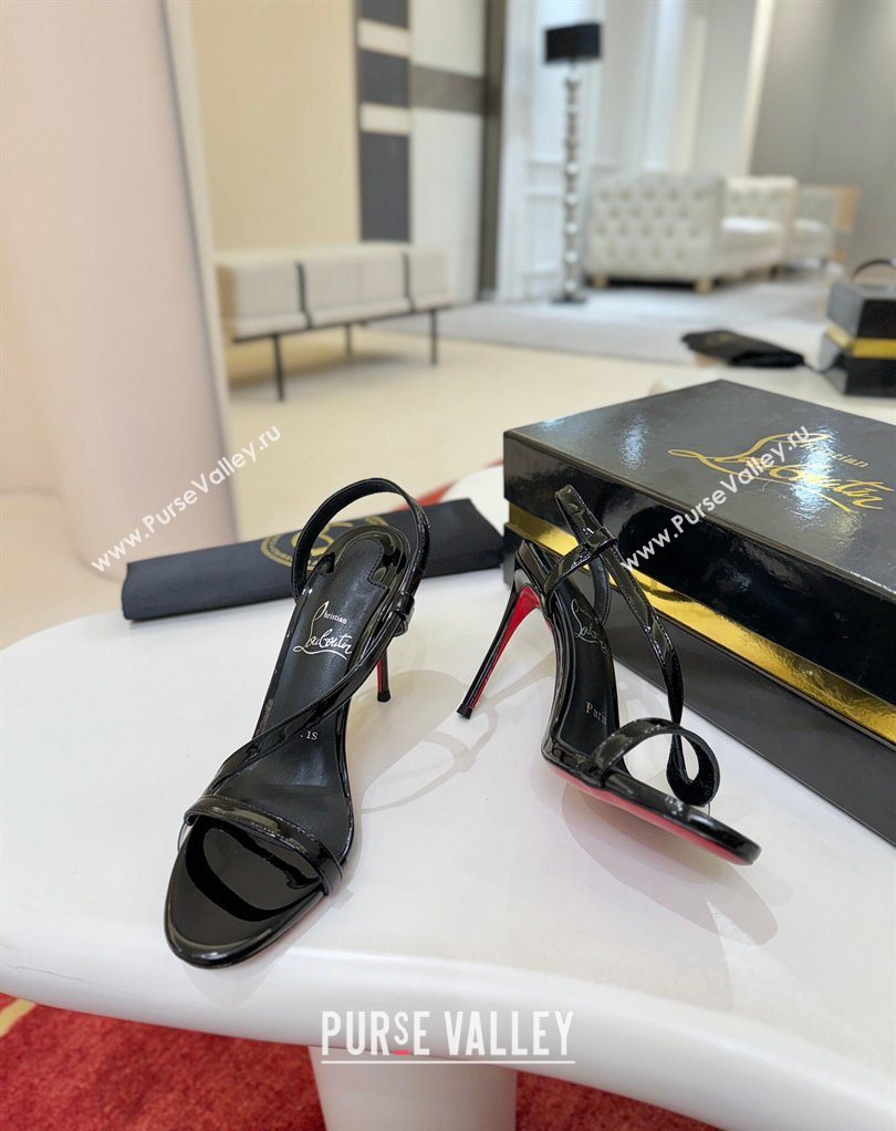 Christian Louboutin Rosalie Heel Sandals 8.5cm in Patent Leather Black 2026 0225 (MD-260225105)