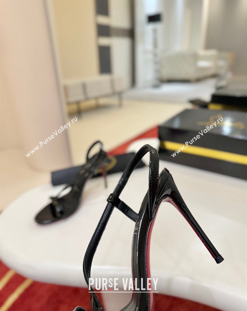 Christian Louboutin Rosalie Heel Sandals 8.5cm in Patent Leather Black 2026 0225 (MD-260225105)