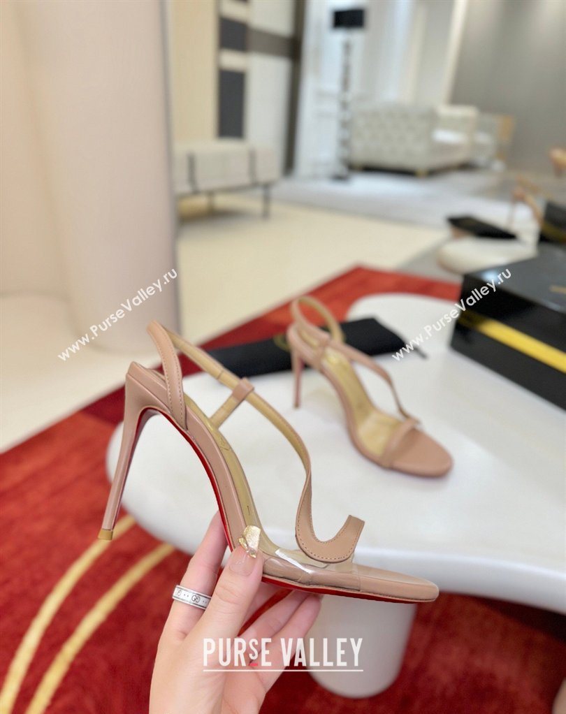 Christian Louboutin Rosalie Heel Sandals 8.5cm in Calf Leather Pink 2026 0225 (MD-260225106)