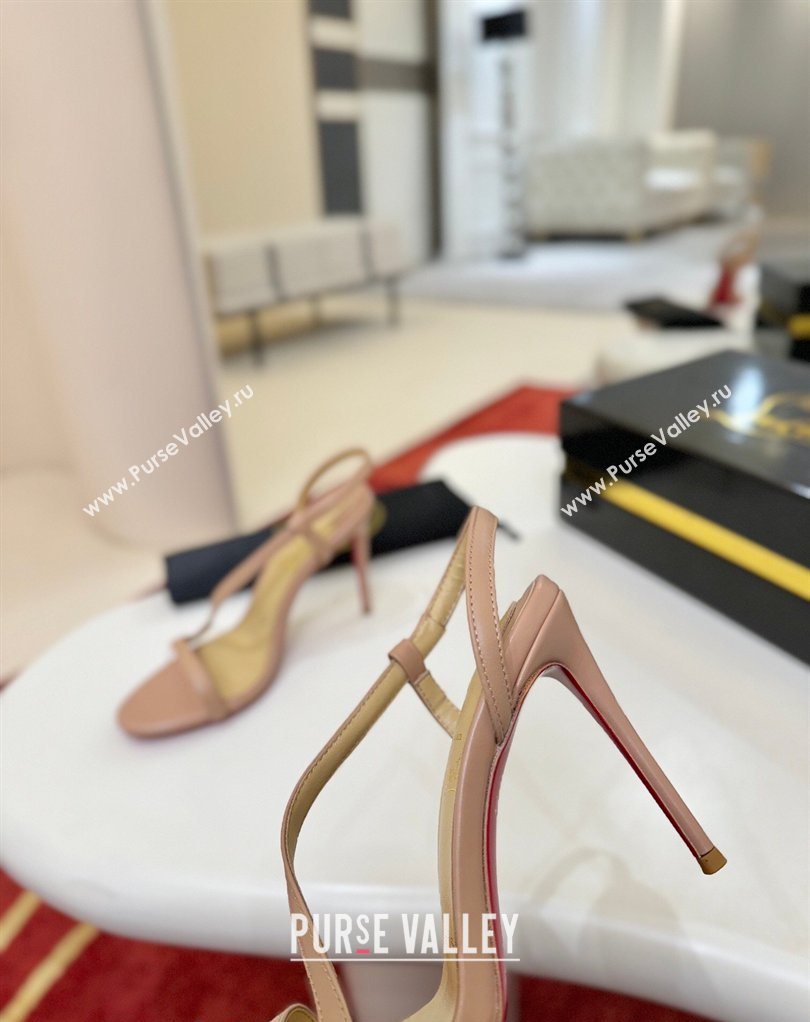 Christian Louboutin Rosalie Heel Sandals 8.5cm in Calf Leather Pink 2026 0225 (MD-260225106)