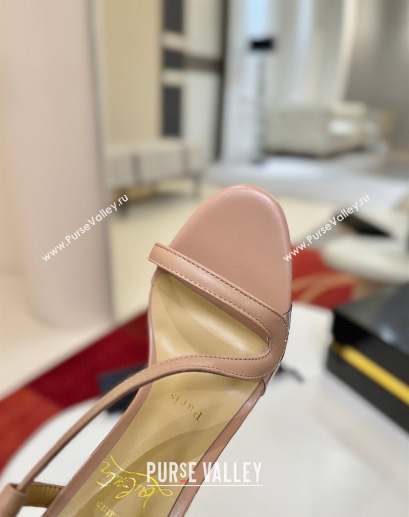 Christian Louboutin Rosalie Heel Sandals 8.5cm in Calf Leather Pink 2026 0225 (MD-260225106)
