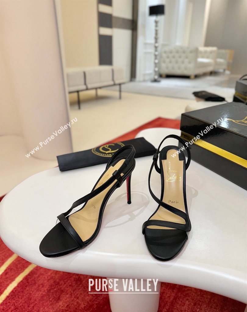 Christian Louboutin Rosalie Heel Sandals 8.5cm in Calf Leather Black 2026 0225 (MD-260225107)