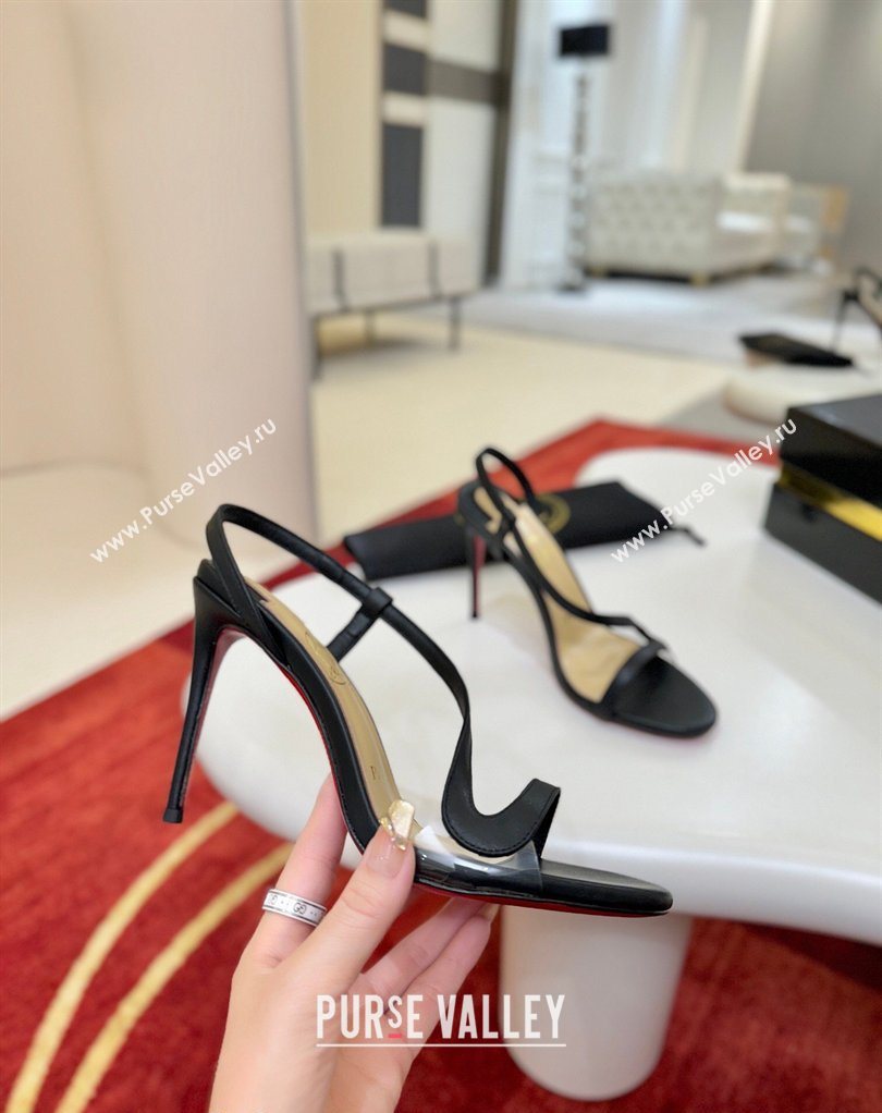 Christian Louboutin Rosalie Heel Sandals 8.5cm in Calf Leather Black 2026 0225 (MD-260225107)