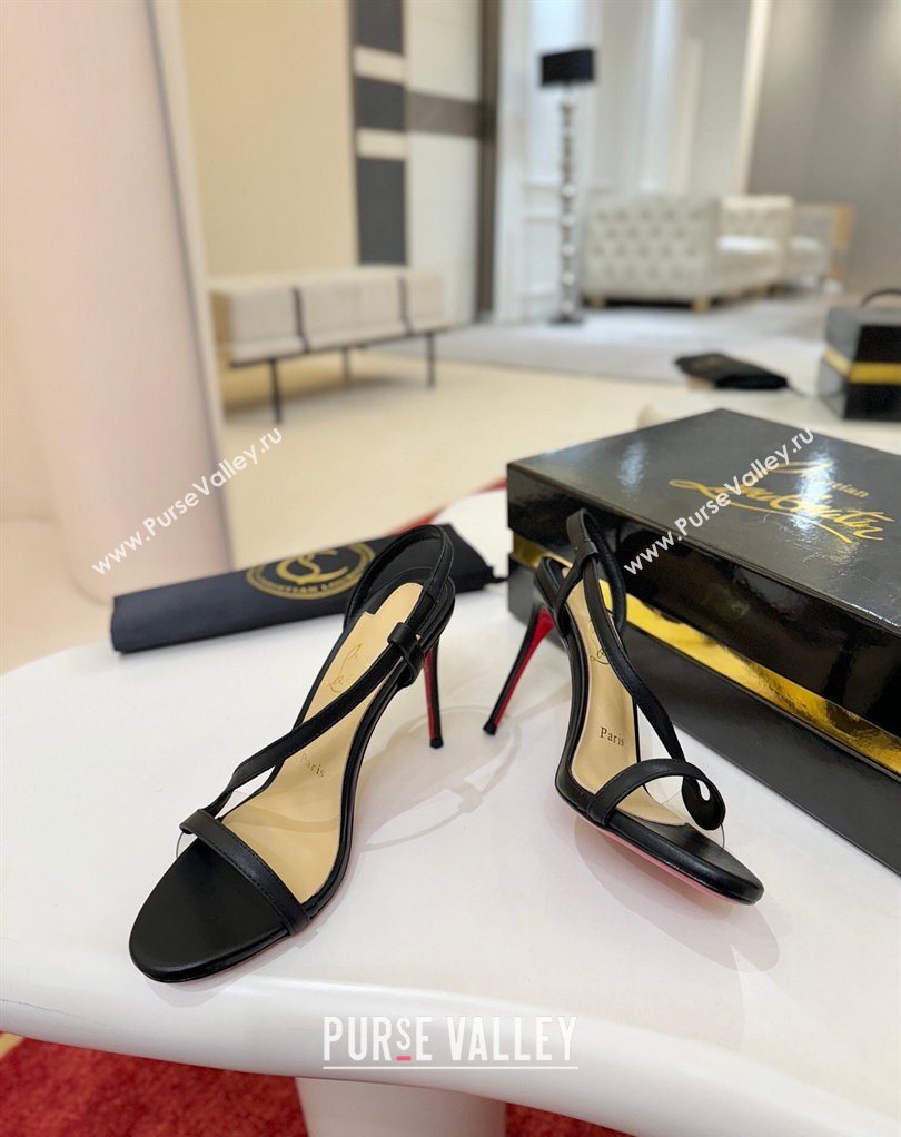 Christian Louboutin Rosalie Heel Sandals 8.5cm in Calf Leather Black 2026 0225 (MD-260225107)