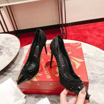Christian Louboutin Iriza Pumps 10cm in Suede and Patent Leather Black 2026 0225 (MD-260225109)