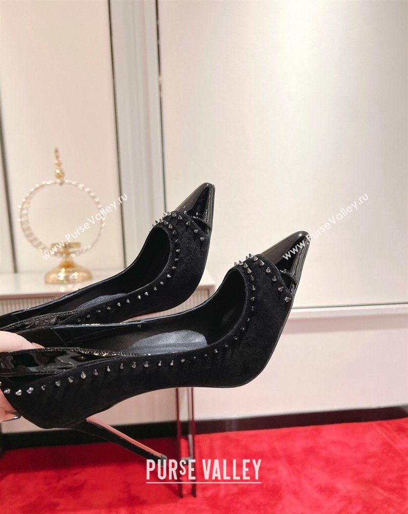 Christian Louboutin Iriza Pumps 10cm in Suede and Patent Leather Black 2026 0225 (MD-260225109)
