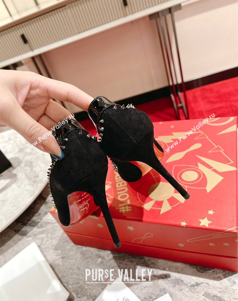 Christian Louboutin Iriza Pumps 10cm in Suede and Patent Leather Black 2026 0225 (MD-260225109)