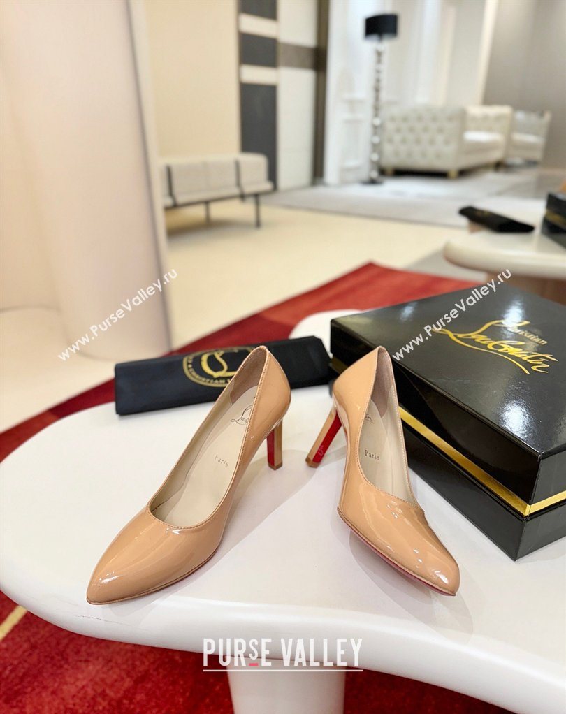 Christian Louboutin Fannylove Pumps 8.5cm in Patent Leather Nude 2026 0225 (MD-260225099)