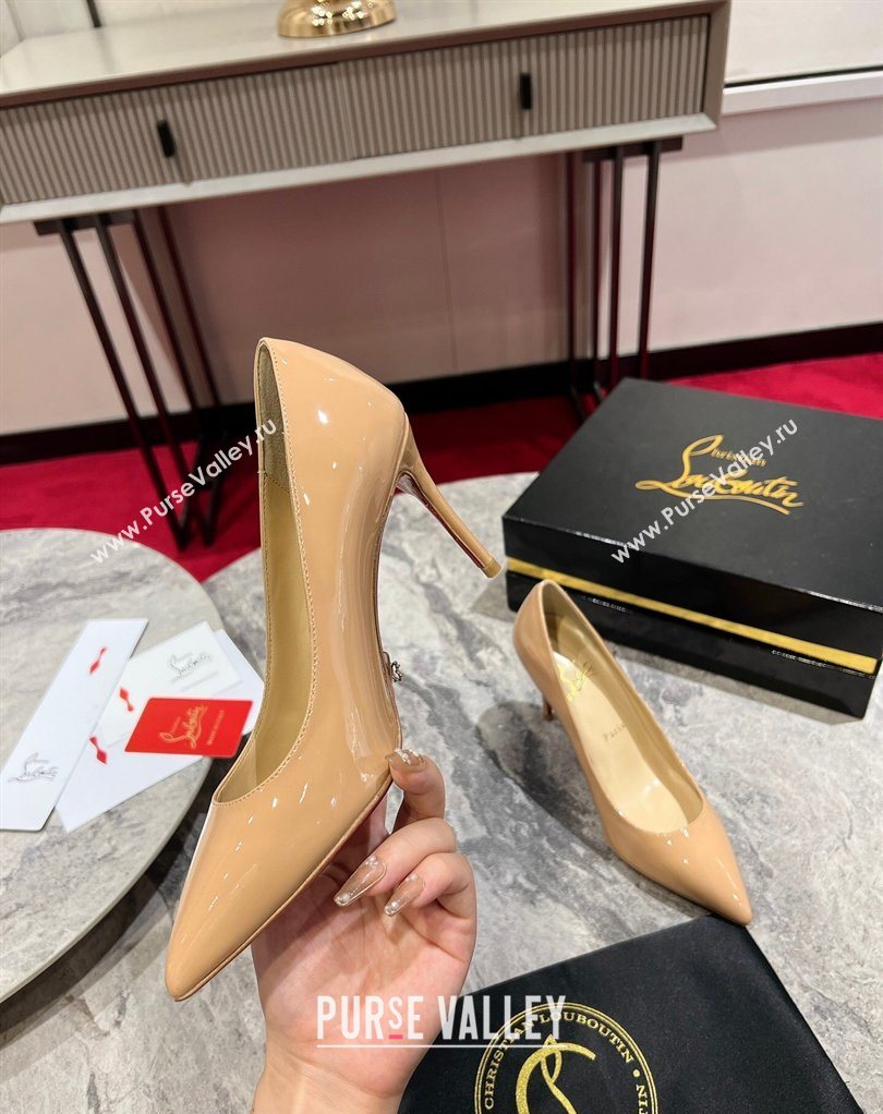 Christian Louboutin Kate Pumps 10cm in Patent Leather Nude 2026 0225 (MD-260225076)