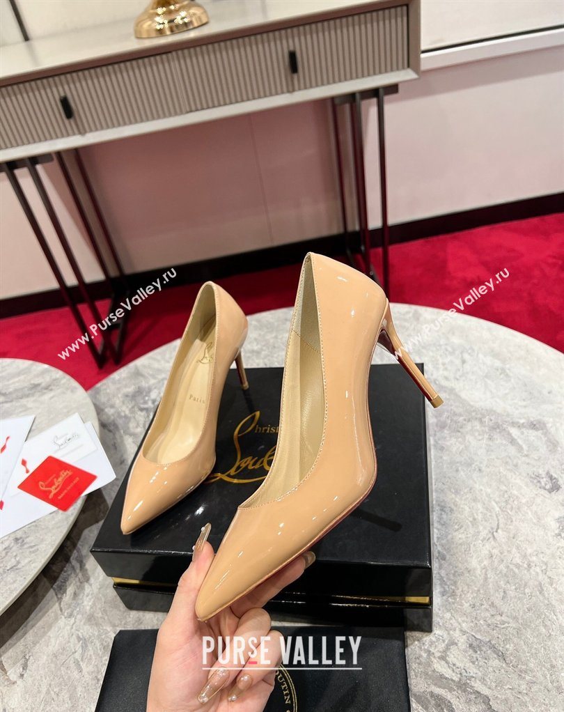 Christian Louboutin Kate Pumps 10cm in Patent Leather Nude 2026 0225 (MD-260225076)