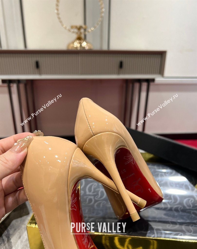 Christian Louboutin Kate Pumps 10cm in Patent Leather Nude 2026 0225 (MD-260225076)