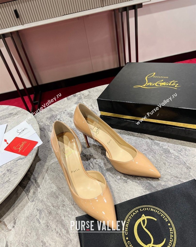 Christian Louboutin Iriza Pumps 8.5cm in Patent Leather Nude 2026 0225 (MD-260225081)