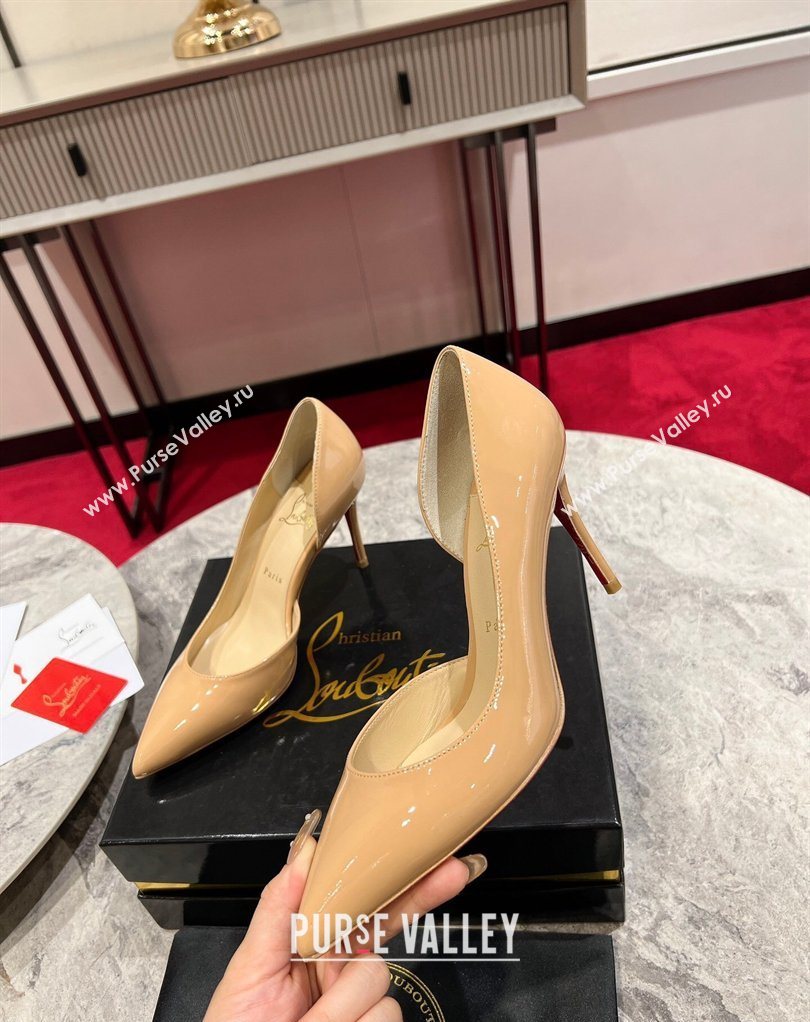 Christian Louboutin Iriza Pumps 8.5cm in Patent Leather Nude 2026 0225 (MD-260225081)