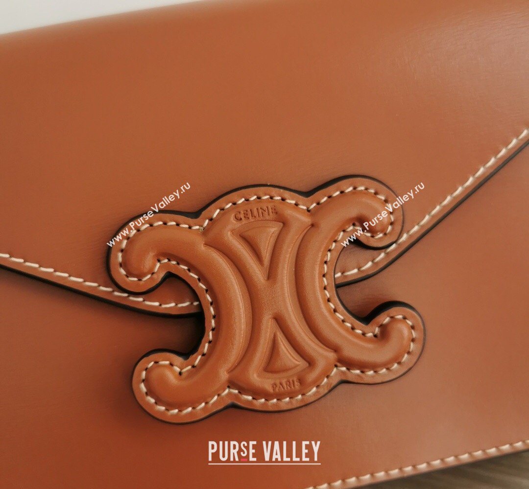 Celine Triomphe Leather Chain Mini Bag Brown 2026 10J733 (BL-260411060)