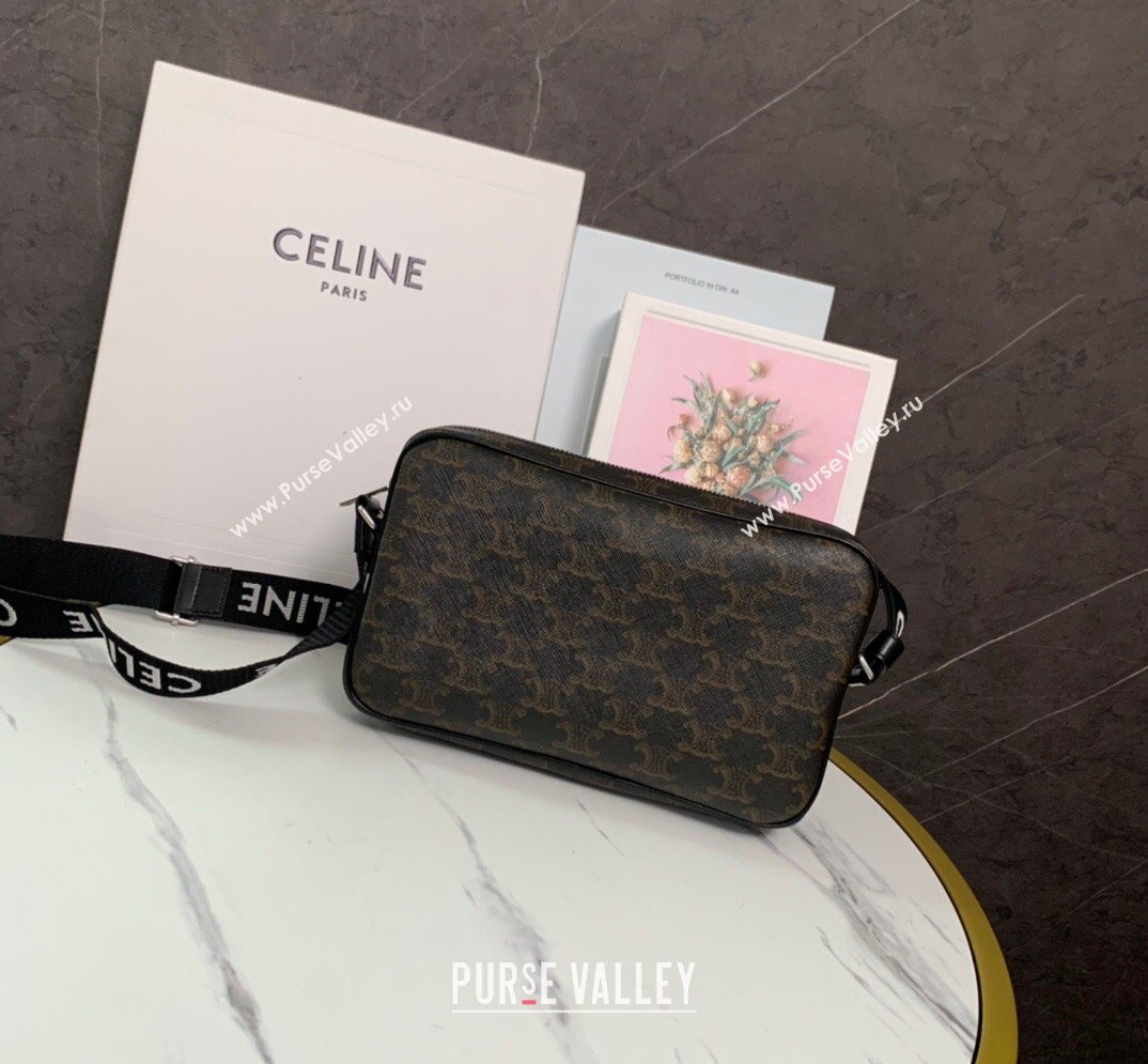 Celine Mens Medium Messenger Bag in Triomphe Canvas 2026 197202 (BL-260411062)