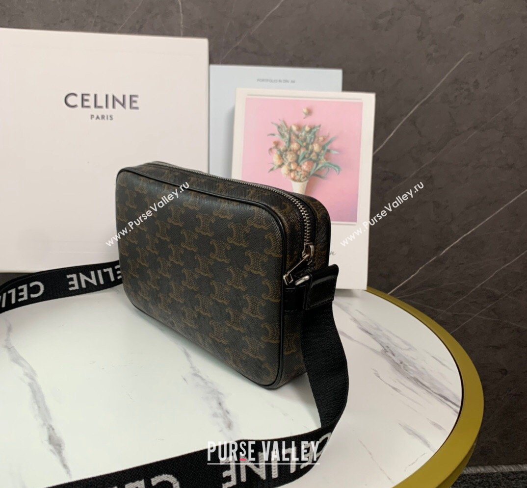 Celine Mens Medium Messenger Bag in Triomphe Canvas 2026 197202 (BL-260411062)