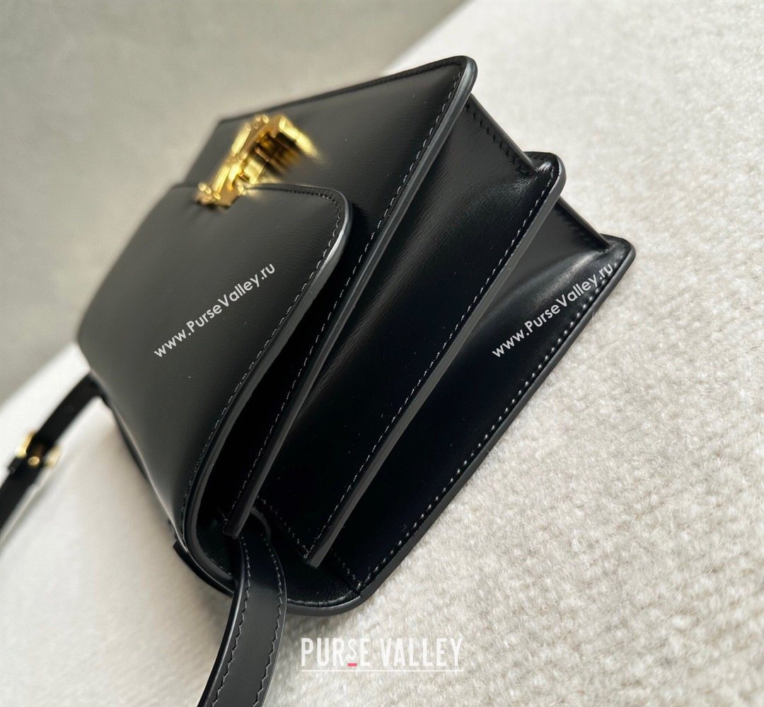 Celine Triomphe Folio Medium Bag in Calfskin Leather Black 2026 102382 (BL-260411066)