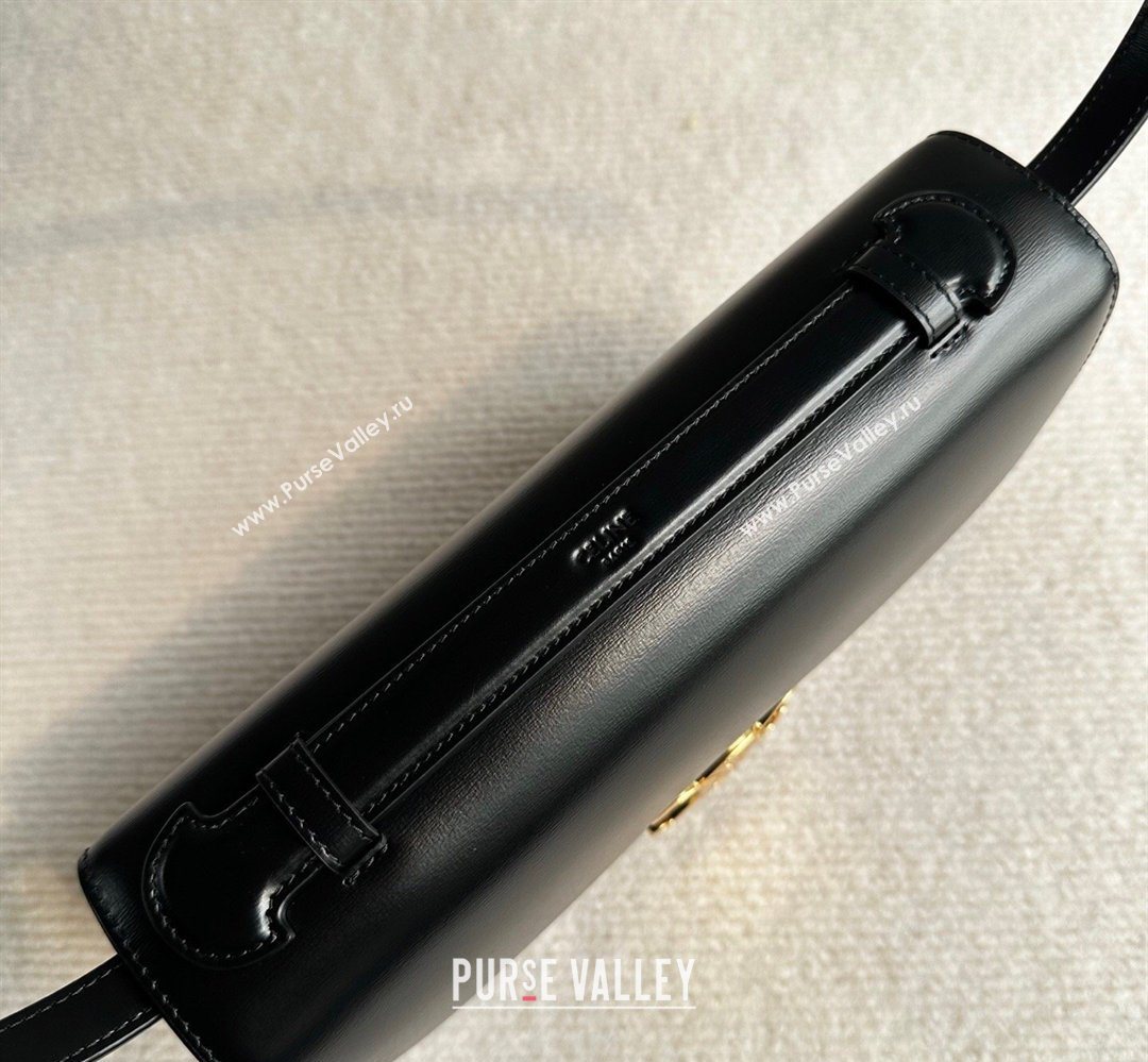 Celine Triomphe Folio Medium Bag in Calfskin Leather Black 2026 102382 (BL-260411066)