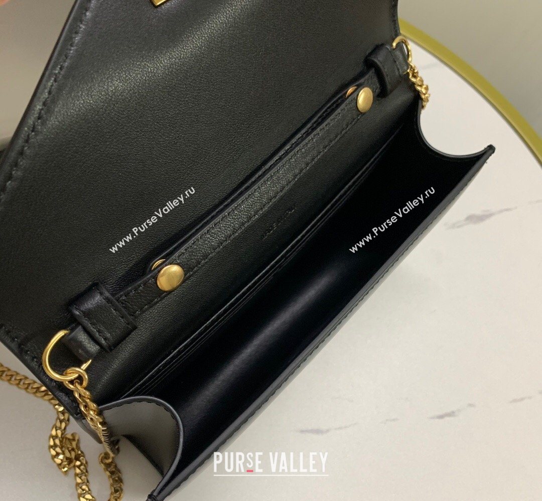 Celine Triomphe Leather Chain Mini Bag Black 2026 10J733 (BL-260411059)