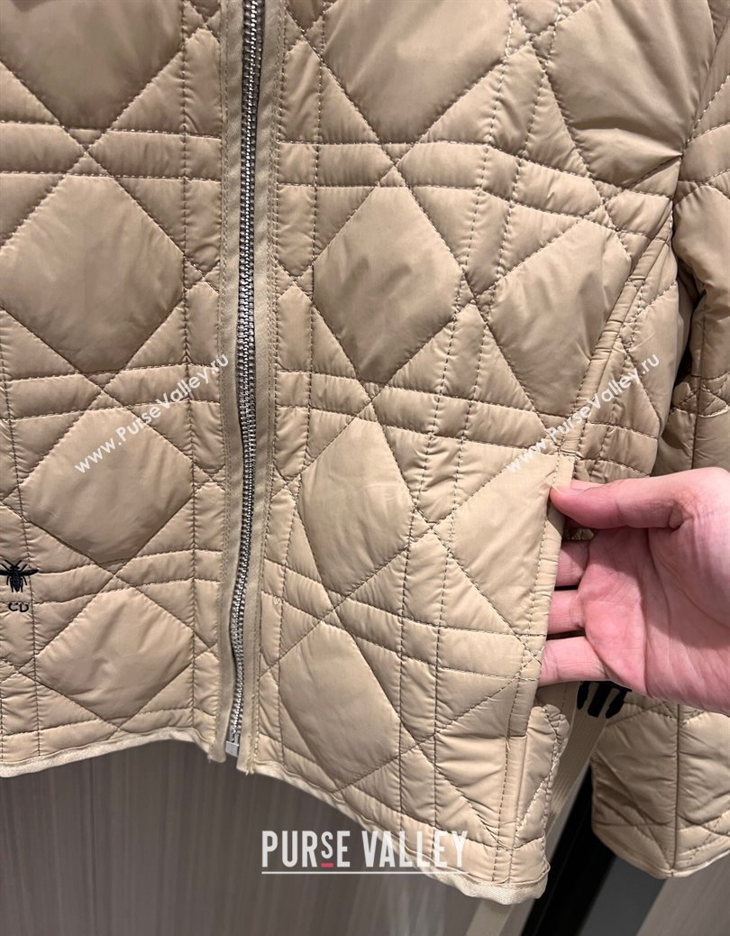 Dior Oblique Padded Jacket with Belt Beige 2024 1219 (QI-241219002)