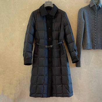 Long Quilted Down Jacket Black 2024 1219 (QI-241219016)