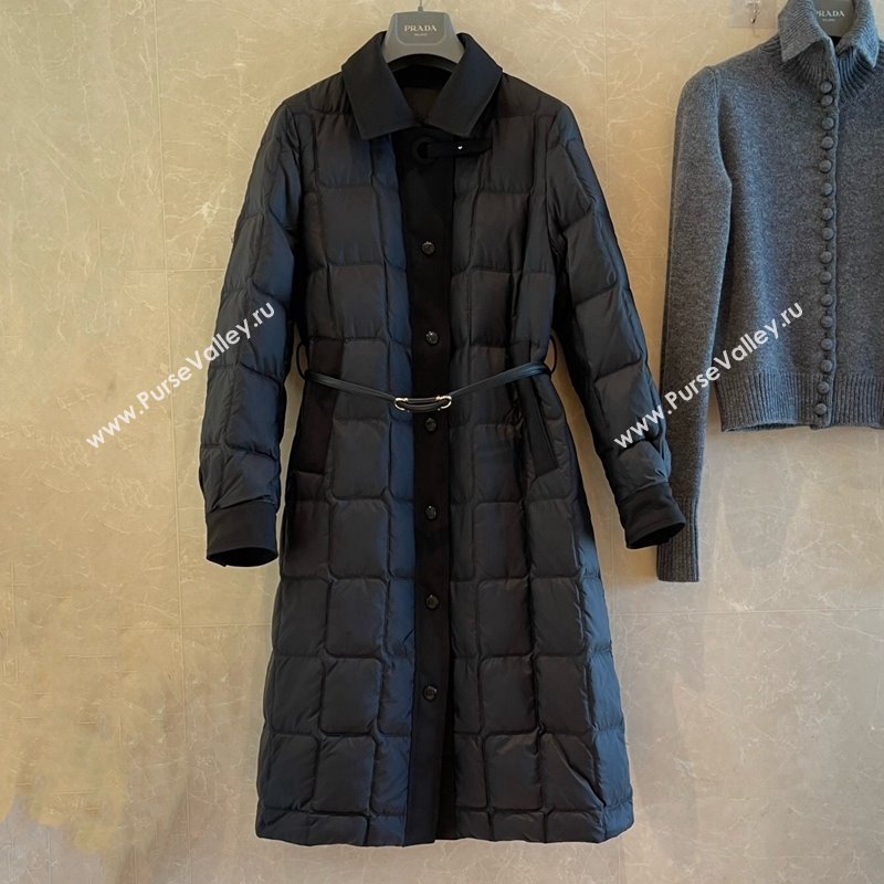 Long Quilted Down Jacket Black 2024 1219 (QI-241219016)