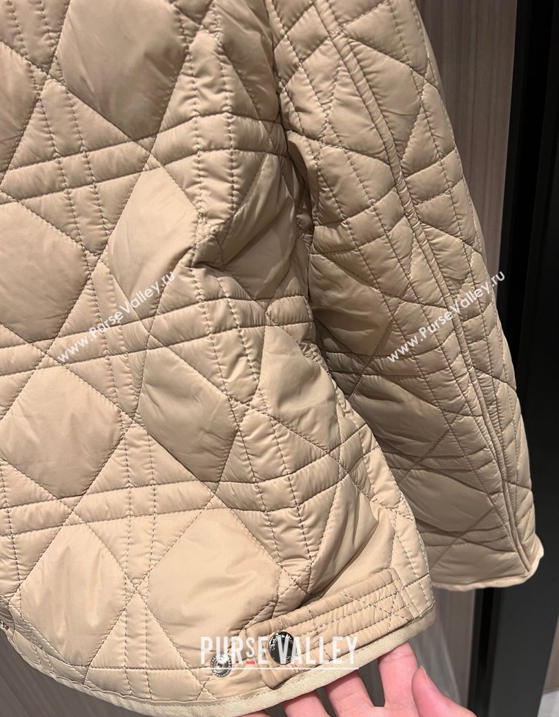 Dior Oblique Padded Jacket with Belt Beige 2024 1219 (QI-241219002)