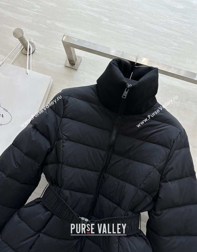 Prada Belt Down Jacket Black 2024 1219 (QI-241219052)