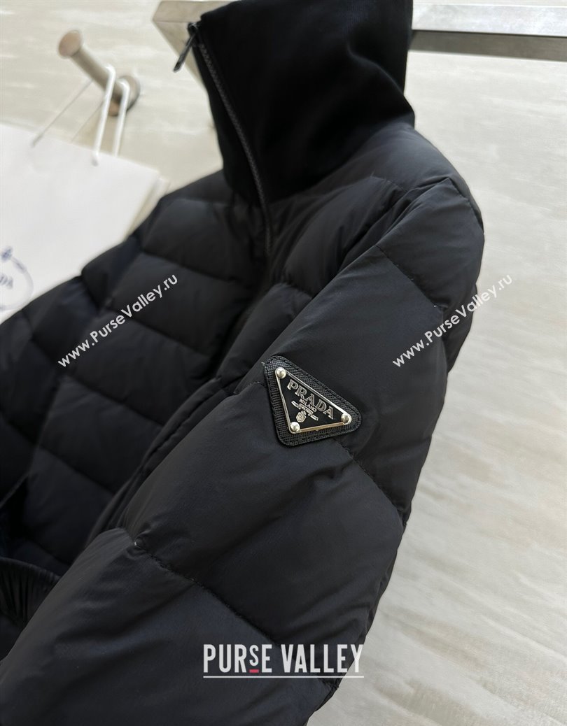 Prada Belt Down Jacket Black 2024 1219 (QI-241219052)