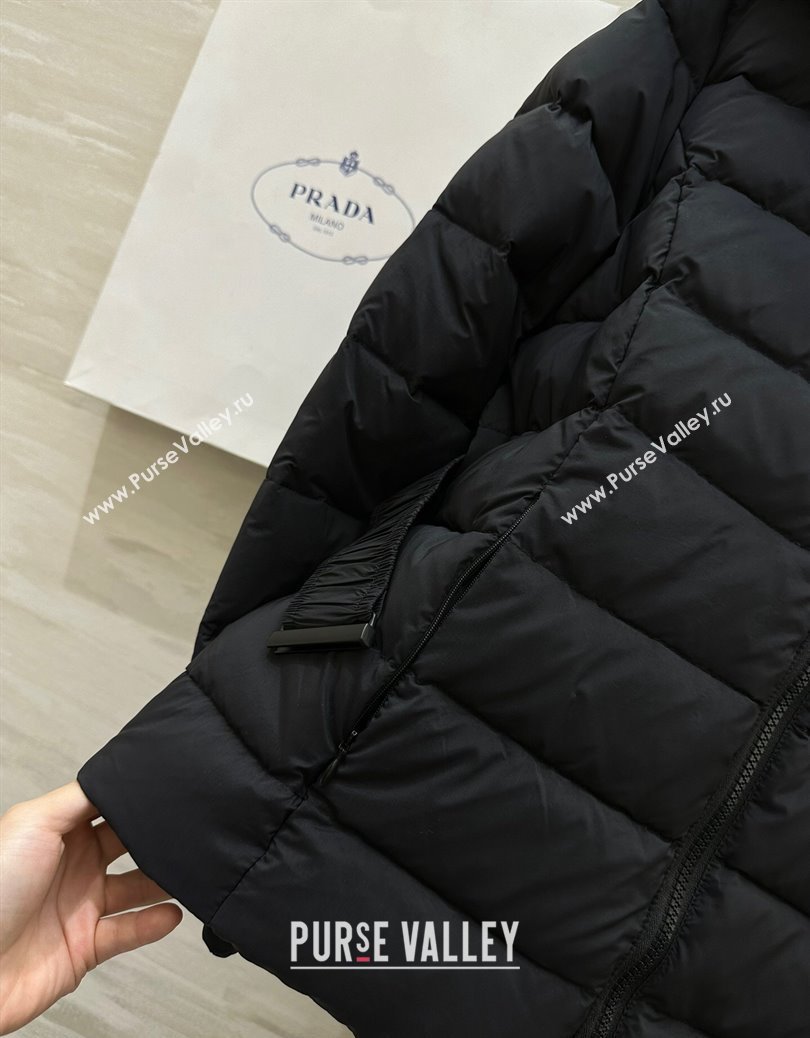 Prada Belt Down Jacket Black 2024 1219 (QI-241219052)