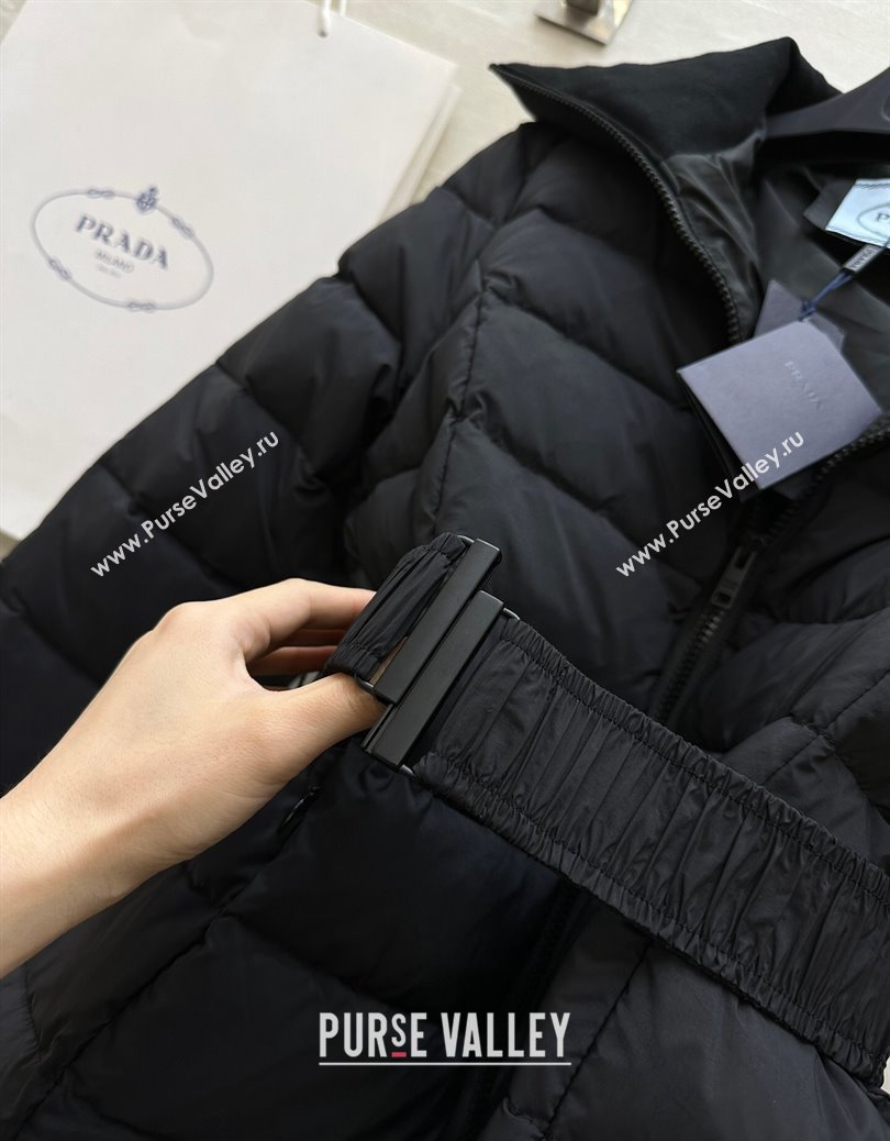 Prada Belt Down Jacket Black 2024 1219 (QI-241219052)