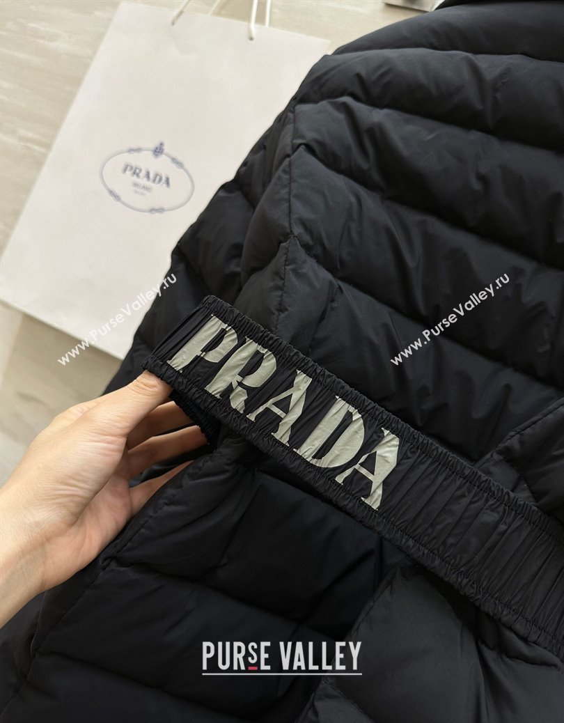 Prada Belt Down Jacket Black 2024 1219 (QI-241219052)