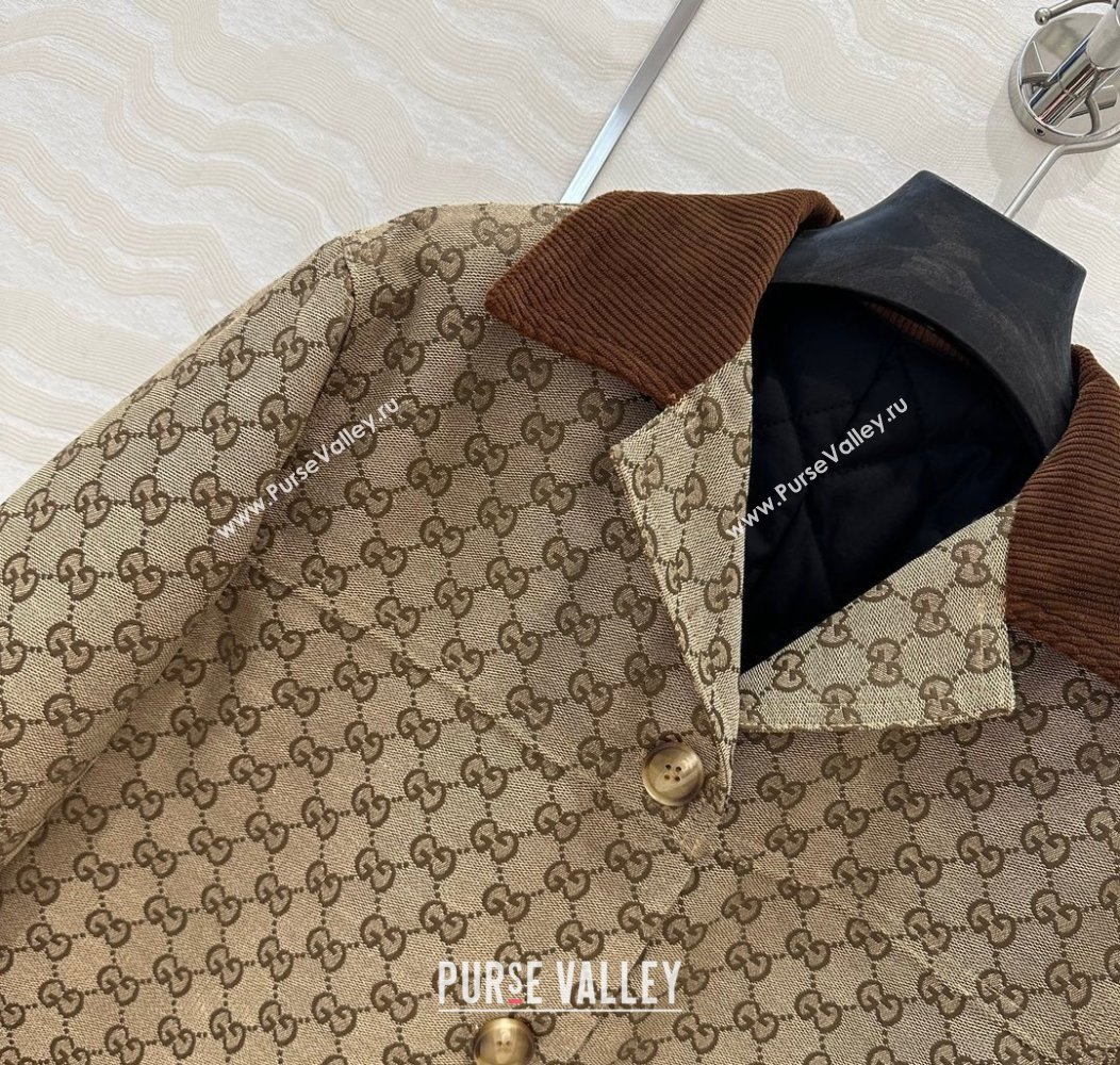 Gucci GG Jacket with Strass Beige 2024 1219 (QI-241219066)