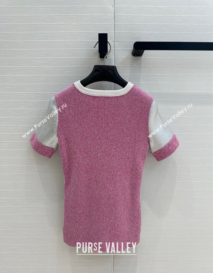 Chanel Cotton Blend Top Silver/Pink 2024 1219 (QI-241219086)