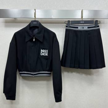 Dior Miss Dior Jacket and Skirt Set Black 2024 1219 (QI-241219063)