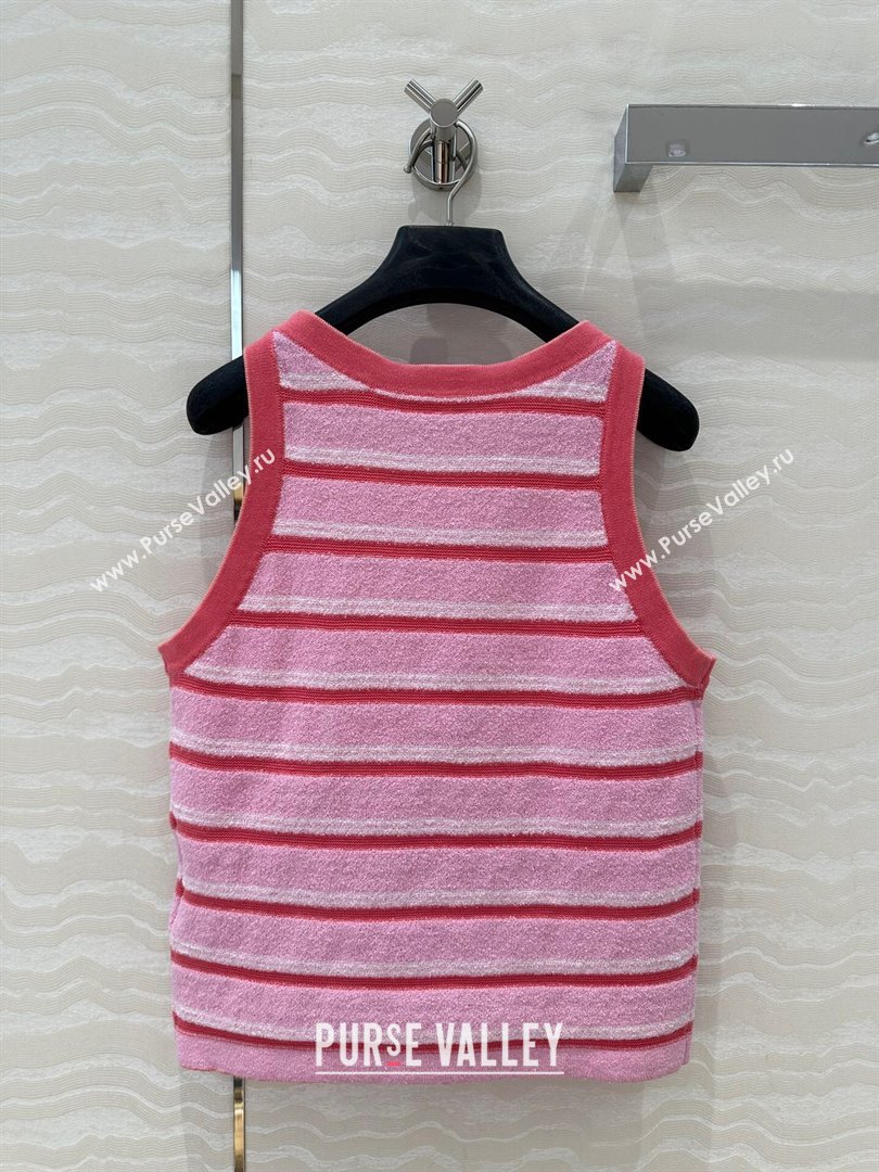 Chanel Striped Vest Pink 2025 032502 (QI-250325030)