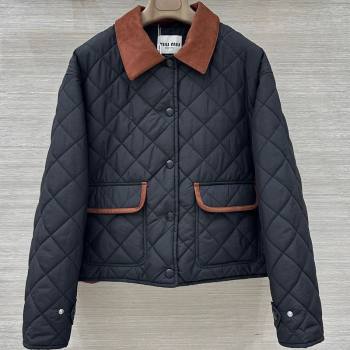 Miu Miu Quilted Nylon Jacket Black 2025 M091819 (QI-250918036)