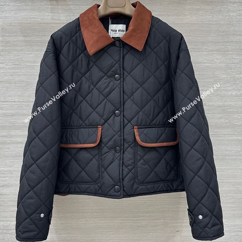 Miu Miu Quilted Nylon Jacket Black 2025 M091819 (QI-250918036)