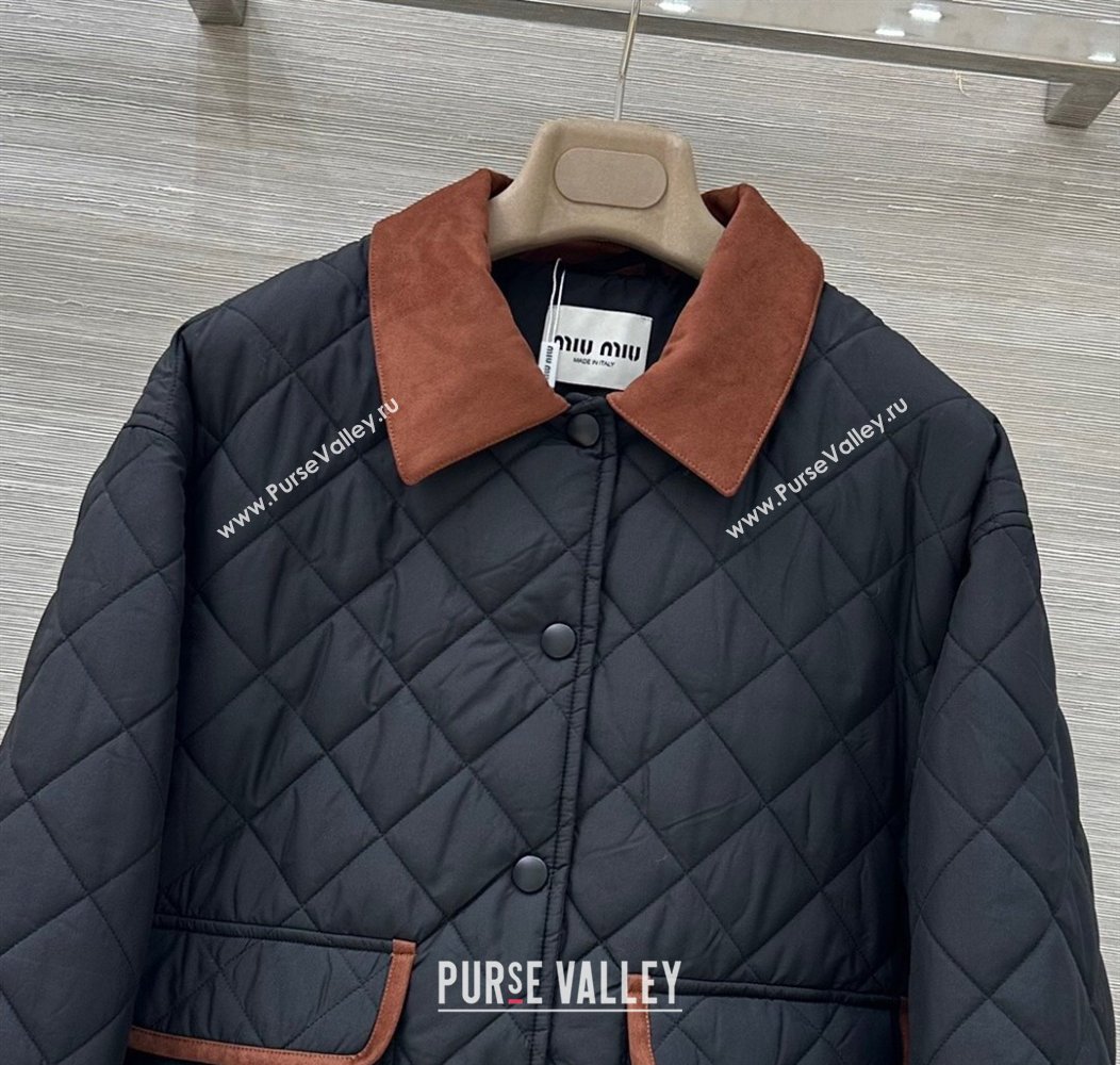 Miu Miu Quilted Nylon Jacket Black 2025 M091819 (QI-250918036)