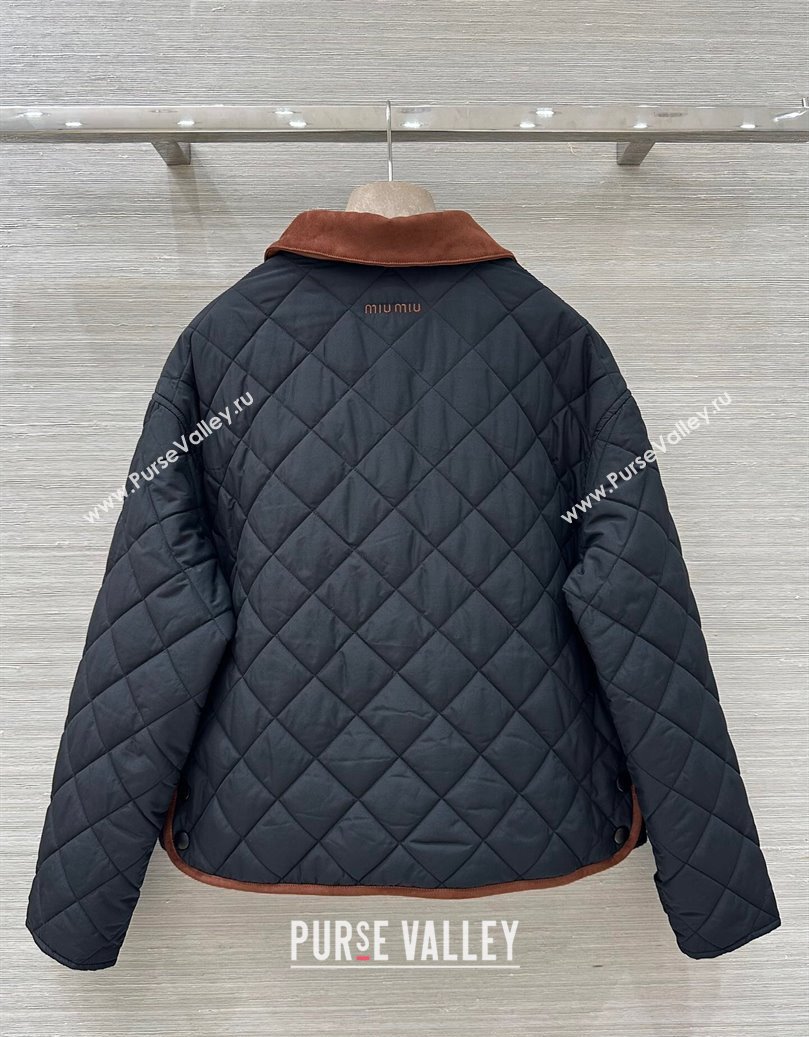 Miu Miu Quilted Nylon Jacket Black 2025 M091819 (QI-250918036)