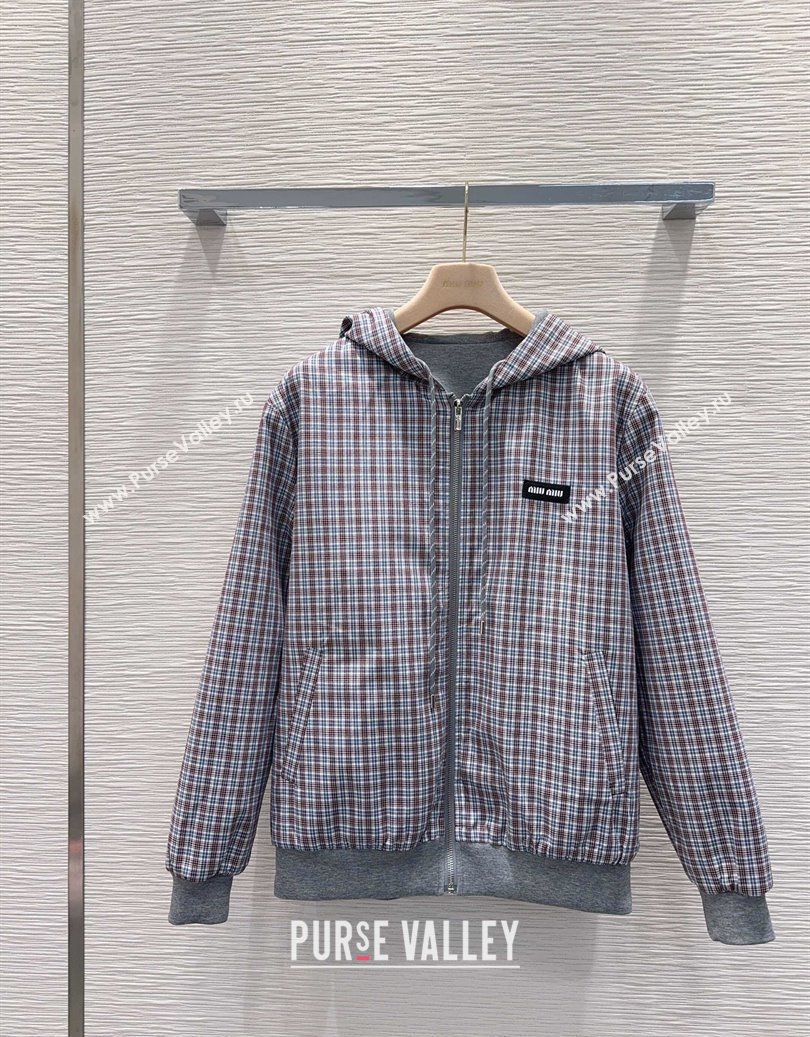 Miu Miu Cotton Jacket and Pants Set Grey 2025 M091807 (QI-250918012)